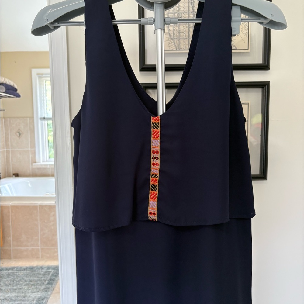 Zouk Navy Blue Flowy Blouse Size Medium